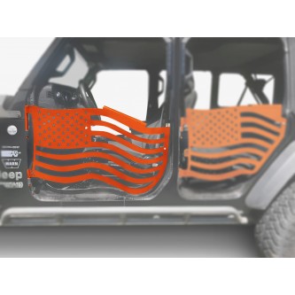 Fits Jeep JL Wrangler Premium Trail Doors, 2018 - Present, Front Door Kit, Fluorescent Orange.  Made in the USA.