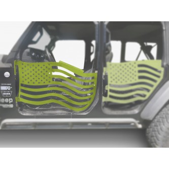 Fits Jeep JL Wrangler Premium Trail Doors, 2018 - Present, Front Door Kit, Gecko Green.  Made in the USA.