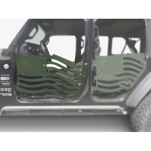 Fits Jeep JT Gladiator Premium Trail Doors, 2019 - Present, Front Door Kit, Locas Green.  Made in the USA.