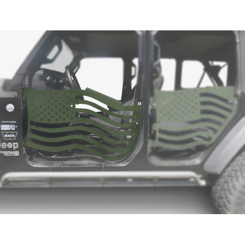 Fits Jeep JL Wrangler Premium Trail Doors, 2018 - Present, Front Door Kit, Locas Green.  Made in the USA.