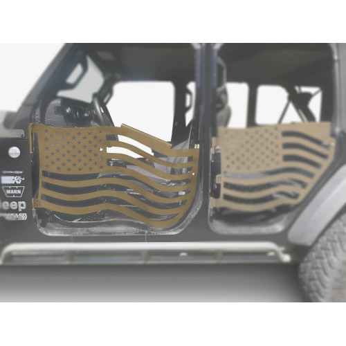 Fits Jeep JL Wrangler Premium Trail Doors, 2018 - Present, Front Door Kit, Military Beige.  Made in the USA.