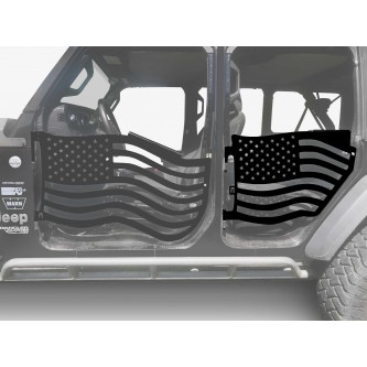 Fits Jeep JL Wrangler Premium Trail Doors, 2018 - Present, Rear Door Kit, Black.  Made in the USA.