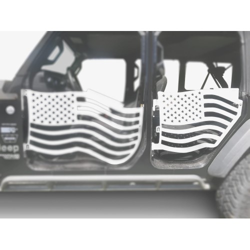 Fits Jeep JL Wrangler Premium Trail Doors, 2018 - Present, Rear Door Kit, Cloud White.  Made in the USA.