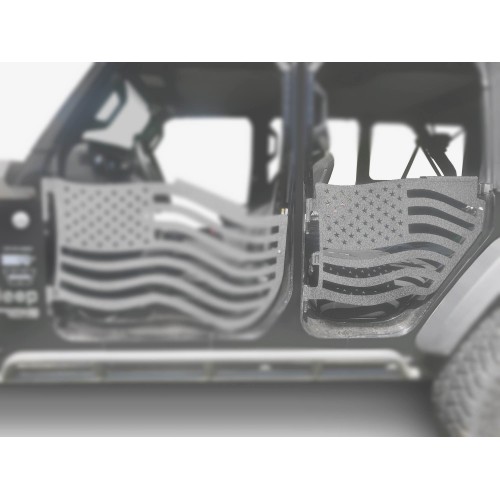 Fits Jeep JL Wrangler Premium Trail Doors, 2018 - Present, Rear Door Kit, Gray Hammertone.  Made in the USA.