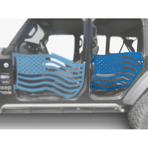 Fits Jeep JL Wrangler Premium Trail Doors, 2018 - Present, Rear Door Kit, Playboy Blue.  Made in the USA.