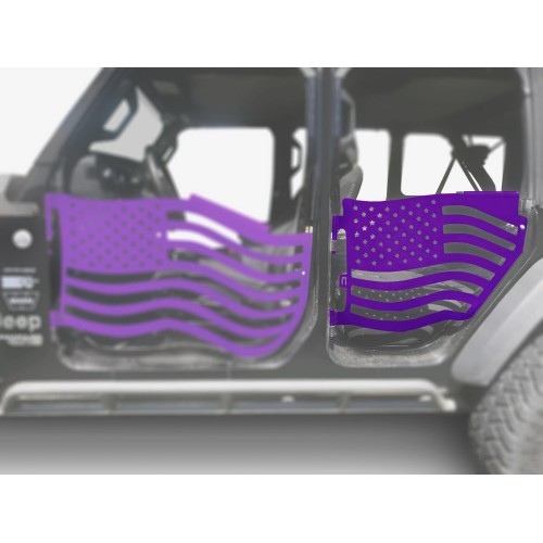 Fits Jeep JL Wrangler Premium Trail Doors, 2018 - Present, Rear Door Kit, Sinbad Purple.  Made in the USA.