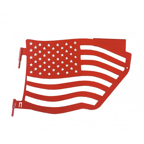 Fits Jeep Wrangler JK, 2007-2018.  Premium Trail Doors.  Rear door kit.  Red Baron.  Made in the USA. 'Flag Style' design.