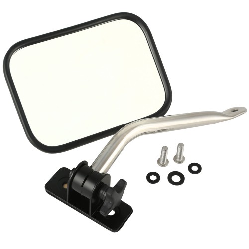 Stainless Rectangular Quick Release Mirror for Jeep Wrangler TJ JK 1997-2018