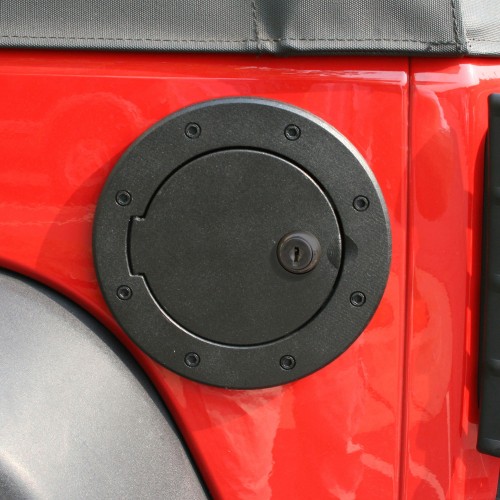 Black Gas Cover with Lock Fits Jeep Wrangler JK 2007-2018 11425.06 Rugged Ridge 