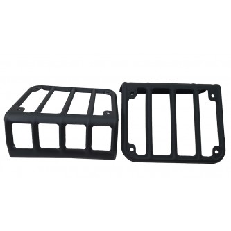 Tail Light Guards, Pair, for JK, Stainless Steel, Black Powder Coated