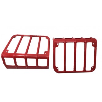 Tail Light Guards, Pair, for JK, Stainless Steel, Red Powder Coated