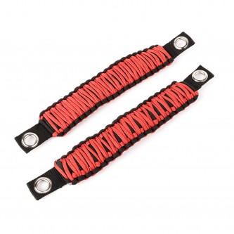 Front A Pillar Paracord Grab Handle Pair Red Jeep Wrangler 2007-2018 13305.80