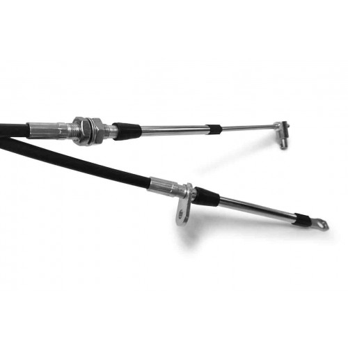 30-240-BH-GV-2-Shifter, Cables, Push-Pull, 10-32, 240 inches Long, Bulkhead and Groove Style 2.0 inch Travel with 0.265 dia Eyelet and 0.315 dia Swivel pin 