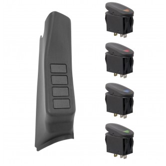 Rugged Ridge 17235.87 A-Pillar Switch Pod Kit Right, Includes Switch Pod and Four Rocker Switches, 2