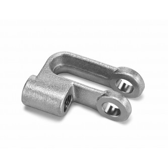 MJR-375-ZC, Clevis and Yoke Ends, Female, 3/8-24 RH, 0.375 Pin Holes Offset Forged Construction Zinc Clear (Silver) Plating