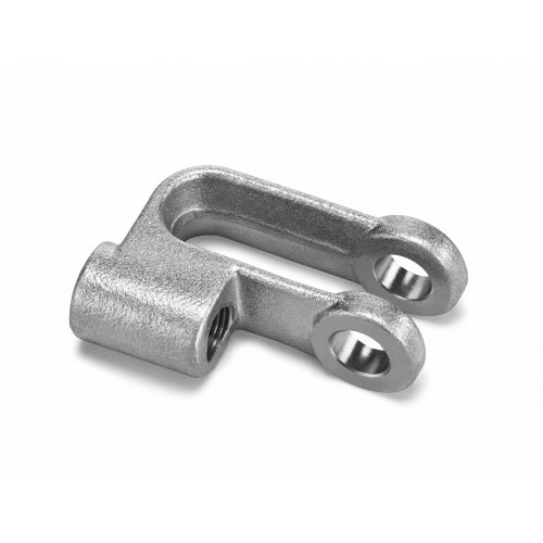 MJR-375-ZC, Clevis and Yoke Ends, Female, 3/8-24 RH, 0.375 Pin Holes Offset Forged Construction Zinc Clear (Silver) Plating