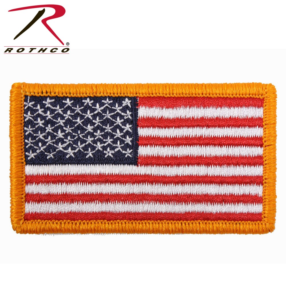 Rothco Military USA Iron On Sew On American Flag Uniform Patches [Red