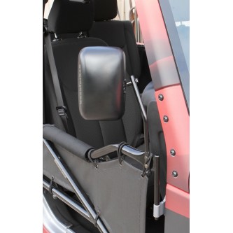 Jeep JK Wrangler Door Mirror Kit, 2007-2018. Jeep side mirror for Jeep JK Wrangler with tubular doors. Bare. Made in the USA.