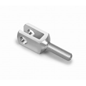MMC-8, Clevis and Yoke Ends, Male, M8 x 1.25 RH, 16mm Pin Holes Zinc Clear (Silver) Plating Turned Housing Construction 