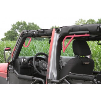 Steinjager: J0041255 Steinjager PINKY Front And Rear Grab Handle Kit Jeep Wrangler JK 2007-2015 4 Do