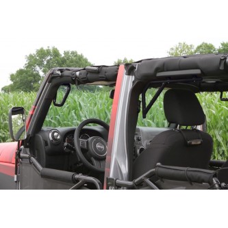 Jeep JKU 2007-2018, Grab Handle Kit, Jeep JK, Front and Rear, Rigid Wire Form, Black. Made in the USA.