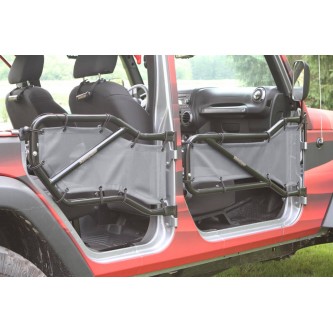 Jeep JK 2007-2018, Tube Door Cover Kit, Front and Rear Doors, Gray. Made in the USA.