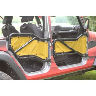 Jeep JK 2007-2018, Tube Door Cover Kit, Front and Rear Doors, Lemon Yellow. Made in the USA.