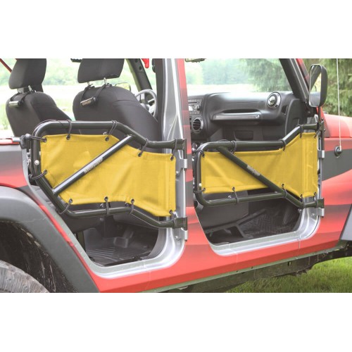 Jeep JK 2007-2018, Tube Door Cover Kit, Front and Rear Doors, Lemon Yellow. Made in the USA.