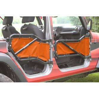 Jeep JK 2007-2018, Tube Door Cover Kit, Front and Rear Doors, Orange. Made in the USA.