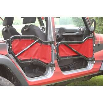 Jeep JK 2007-2018, Tube Door Cover Kit, Front and Rear Doors, Red. Made in the USA.
