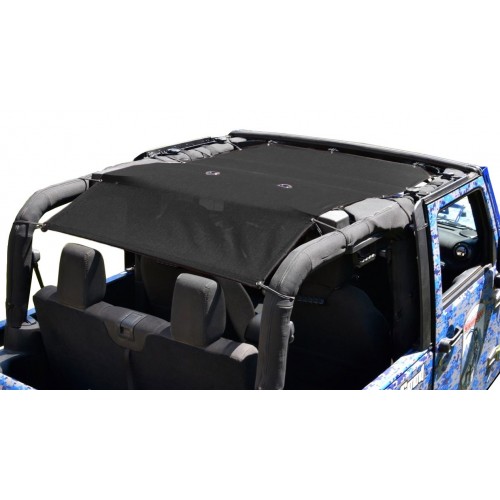 Jeep Wrangler JK Full Solar Sun Shade Screen Top  2010-2018 Door 12 Colors[Black]