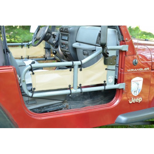 Jeep CJ-8 1981-1986, Tube Door Cover Kit, Gray Sand. Made in the USA.