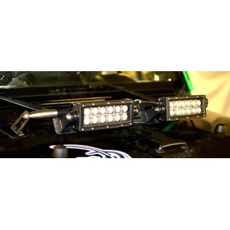 JK Hood Hinge Light Mount Complete, Bare, Tube Design(Kit)  Includes hood bracket and 2 LED lights