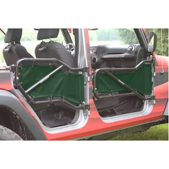 Jeep JK 2007-2018, Tube Door Cover Kit, Front and Rear Doors, Dark Green. Made in the USA.