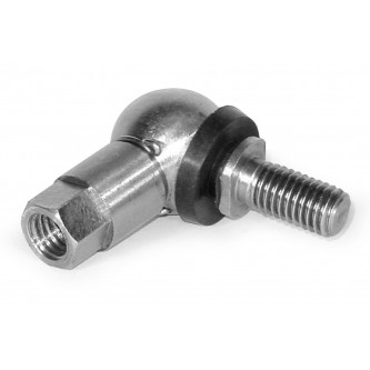 DMH-5-LH, Ball Joints, Female, M5 x 0.80 LH Housing, M5 x 0.80 RH Stud Hex Shaped Barrel Zinc Clear (Silver) Plating 