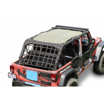 Jeep JK 2010-2018, 4 Door TeddyÂ® Top, Solar Screen, 2010-Present, Tan. Made in the USA.