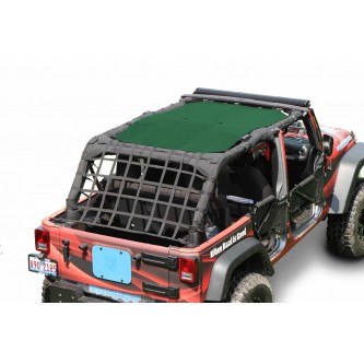 Jeep JK 2010-2018, 4 Door TeddyÂ® Top, Solar Screen, 2010-Present, Green. Made in the USA.