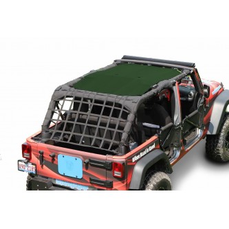 Jeep JK 2010-2018, 4 Door TeddyÂ® Top, Solar Screen, 2010-Present, Dark Green. Made in the USA.