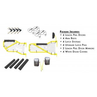 JK Front & Rear Door Kit - Lemon Peel Doors White Mesh. Made in the USA.