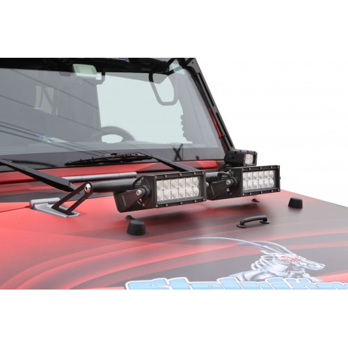 Steinjager: J0040927 Steinjager Complete Hood Hinge Light Mount Jeep Wrangler JK 2007-2015