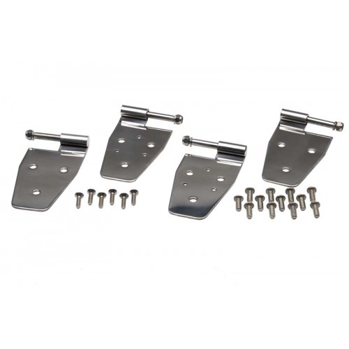 Door Hinge Set 4 Pcs Polished Stainless Jeep Wrangler TJ 1997-2002 30525