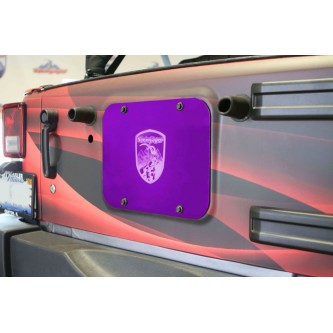 Jeep JK, 2007-2018,  Spare Tire Carrier Delete Plate Sinbad Purple.  Made in the USA.