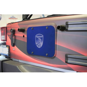 Steinjager Jeep Accessories and Suspension Parts: Southwest Blue Spare Tire Carrier Delete Plate For