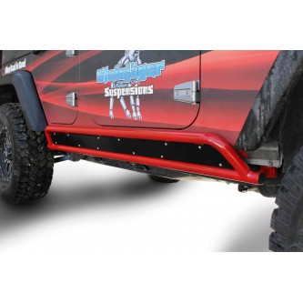 JKU 4 door Rock Slider Kit (Phantom).  Red Baron.  Inserts not included.  Made in the USA