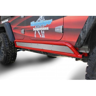 Gray Hammertone Phantom Rock Slider Insert Kit For Jeep Wrangler JKU 2007-2018 4 Door Steinjager J00