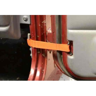 Jeep Wrangler YJ 1987-1995, Stock Door Limiting Strap Kit, Orange. Made in the USA.