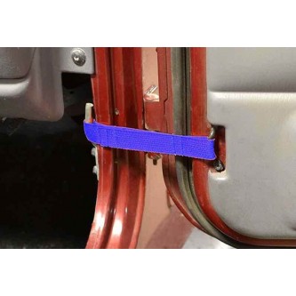 Jeep Wrangler TJ 1997-2006,  Stock Door Limiting Strap Kit, Blue. Made in the USA.