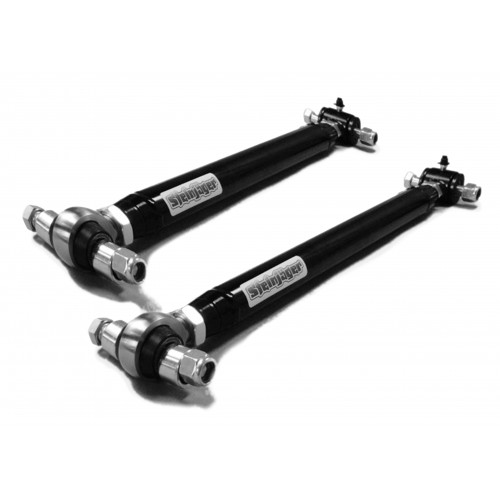 Buick Regal 78-87, Rear Lower Control Arms, Poly/Sphcl, Double Adjustable, G Body.. Powdercoated Black. Made in the USA.

This unit does not have stock sway bar mounting points.