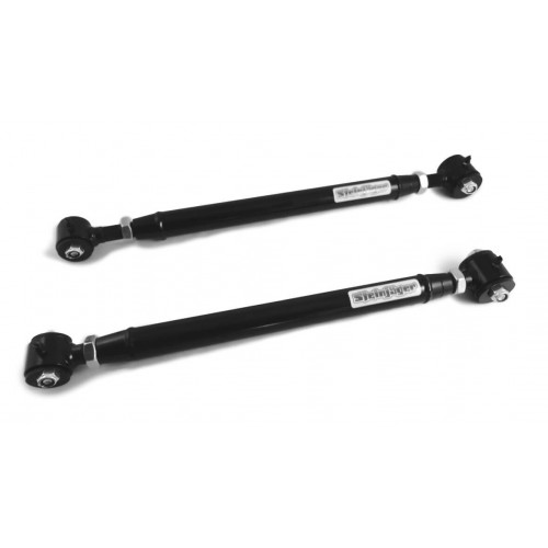 Pontiac Grand Prix 1978-1987, Rear Lower Control Arms, Poly/Poly, Double Adjustable, G Body. Black Powdercoated. Made in the USA.  

This unit does not have stock sway bar mounting points.