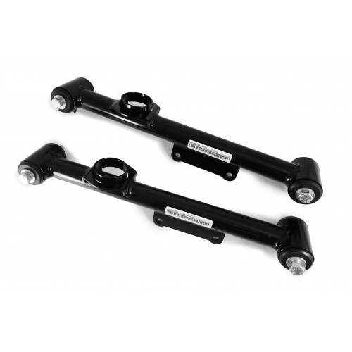 Ford Mustang 1979-1998, Rear Lower Control Arm, Fixed Length, Poly Bushing. Made in the USA. Black Powdercoated.